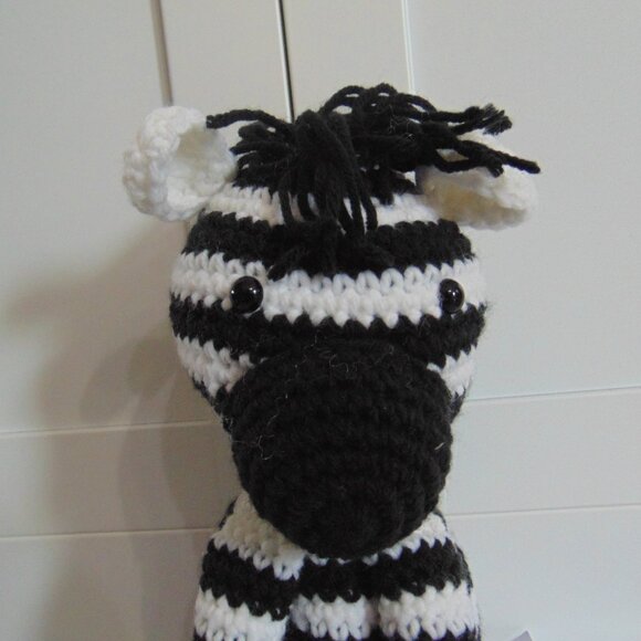 Crochet Zebra Stuffed Animal - Picture 2 of 4